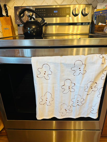 Hand-Stamped Holiday Flour Sack Towel